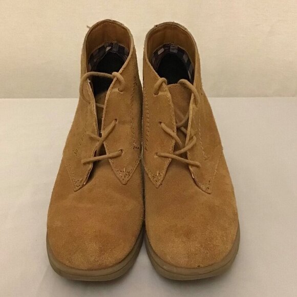 White Mountain 5.5 Kahlua Suede Leather Women’s Wedge Ankle Boots Chestnut Flaws - Picture 7 of 12